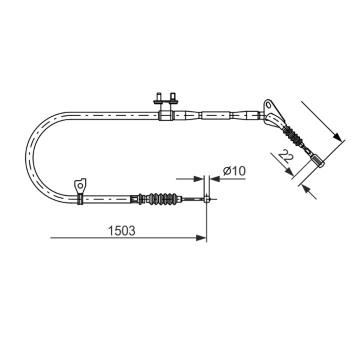 Tažné lanko, parkovací brzda BOSCH 1 987 477 493
