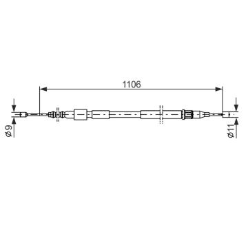 Tažné lanko, parkovací brzda BOSCH 1 987 477 529