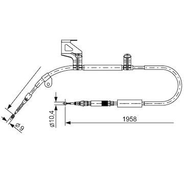 Tažné lanko, parkovací brzda BOSCH 1 987 477 603