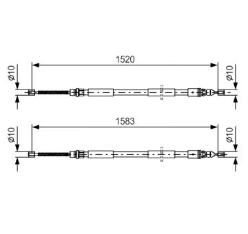 Tažné lanko, parkovací brzda BOSCH 1 987 477 616