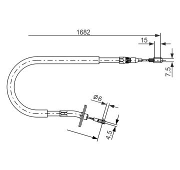 Tažné lanko, parkovací brzda BOSCH 1 987 477 703