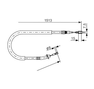 Tažné lanko, parkovací brzda BOSCH 1 987 477 852