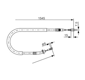 Tažné lanko, parkovací brzda BOSCH 1 987 477 857