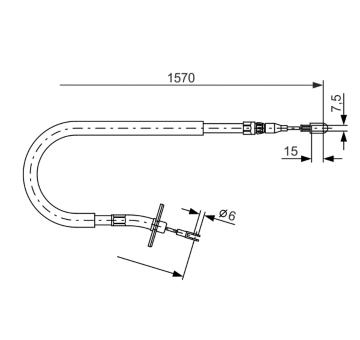 Tažné lanko, parkovací brzda BOSCH 1 987 477 860