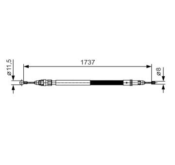 Tažné lanko, parkovací brzda BOSCH 1 987 482 008