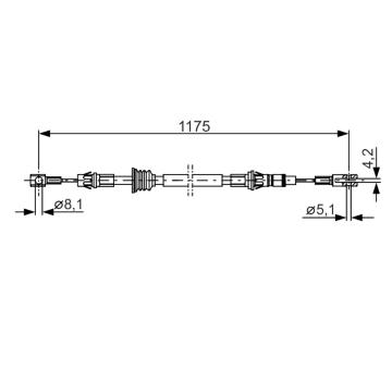 Tažné lanko, parkovací brzda BOSCH 1 987 482 012
