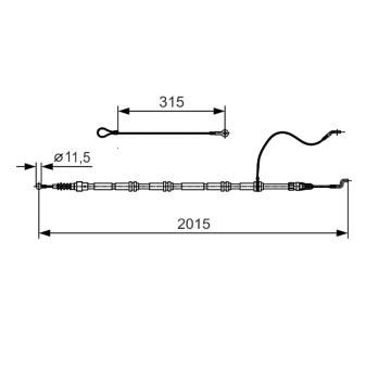 Tažné lanko, parkovací brzda BOSCH 1 987 482 015