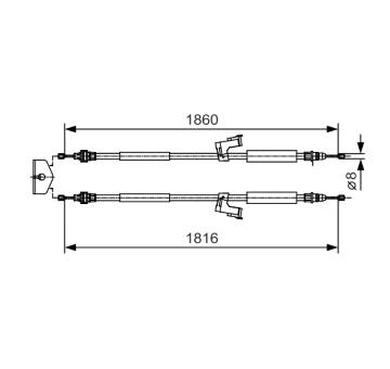 Tažné lanko, parkovací brzda BOSCH 1 987 482 019