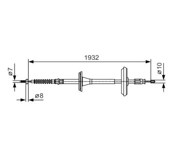 Tažné lanko, parkovací brzda BOSCH 1 987 482 021