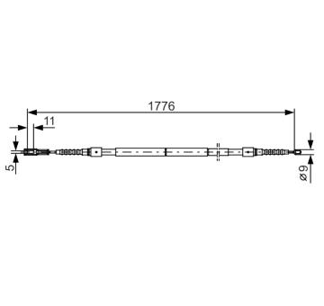 Tažné lanko, parkovací brzda BOSCH 1 987 482 126