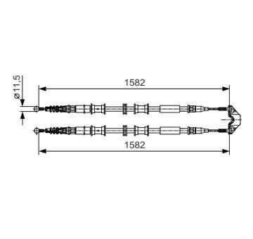 Tažné lanko, parkovací brzda BOSCH 1 987 482 138