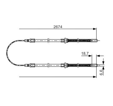 Tažné lanko, parkovací brzda BOSCH 1 987 482 148