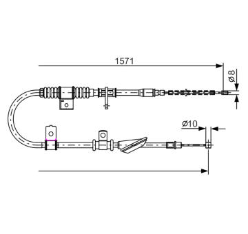 Tažné lanko, parkovací brzda BOSCH 1 987 482 169