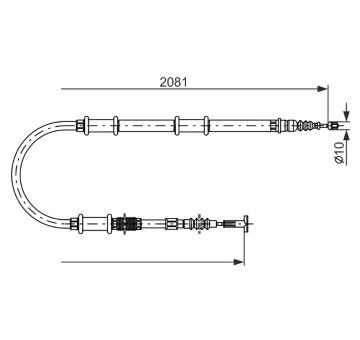 Tažné lanko, parkovací brzda BOSCH 1 987 482 181
