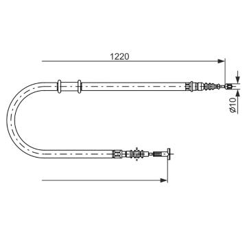 Tažné lanko, parkovací brzda BOSCH 1 987 482 182