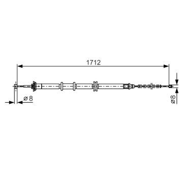 Tažné lanko, parkovací brzda BOSCH 1 987 482 204