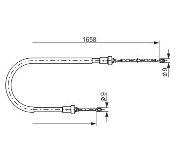 Tažné lanko, parkovací brzda BOSCH 1 987 482 234