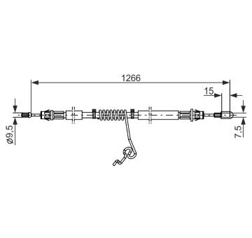 Tažné lanko, parkovací brzda BOSCH 1 987 482 281