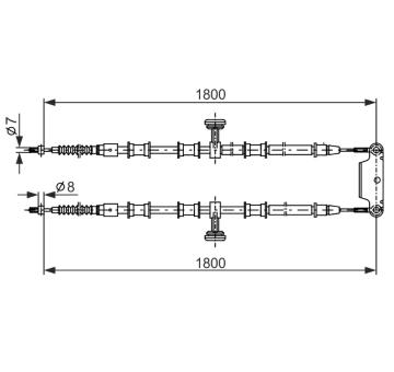 Tažné lanko, parkovací brzda BOSCH 1 987 482 291
