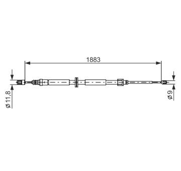 Tažné lanko, parkovací brzda BOSCH 1 987 482 302
