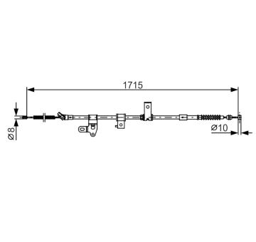 Tažné lanko, parkovací brzda BOSCH 1 987 482 348