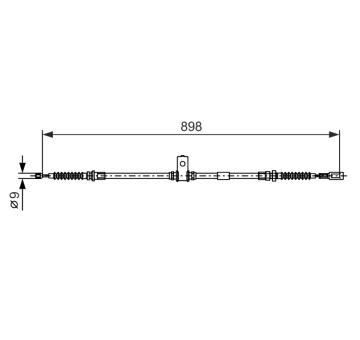Tažné lanko, parkovací brzda BOSCH 1 987 482 397