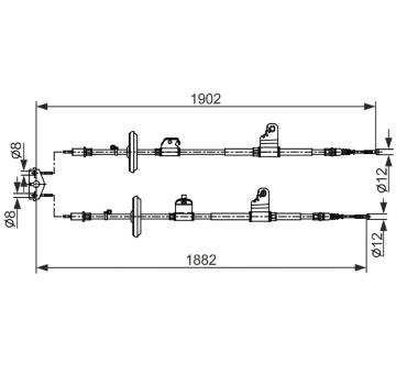 Tažné lanko, parkovací brzda BOSCH 1 987 482 562
