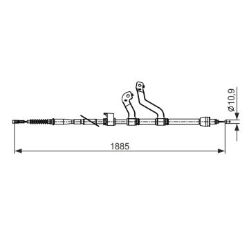 Tažné lanko, parkovací brzda BOSCH 1 987 482 573