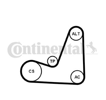 Sada zebrovanych klinovych remenu CONTITECH 5PK1200K1