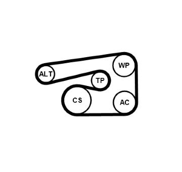 Sada zebrovanych klinovych remenu CONTINENTAL CTAM 5PK1546K1