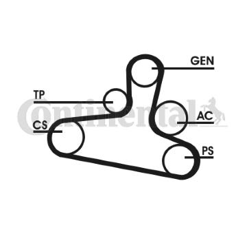 Sada žebrovaných klínových řemenů CONTINENTAL CTAM 6DPK1195D2