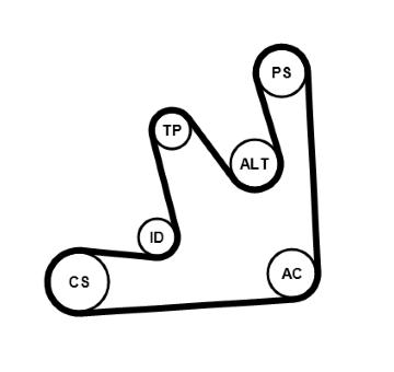 Sada žebrovaných klínových řemenů CONTINENTAL CTAM 6DPK1825K1