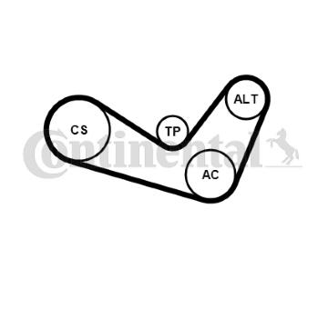 Sada žebrovaných klínových řemenů CONTINENTAL CTAM 6PK1050K4