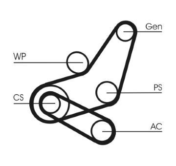 Sada žebrovaných klínových řemenů CONTINENTAL CTAM 6PK1059 ELAST T2