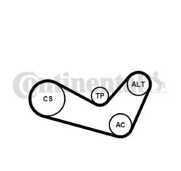 Sada žebrovaných klínových řemenů CONTINENTAL CTAM 6PK1080K1