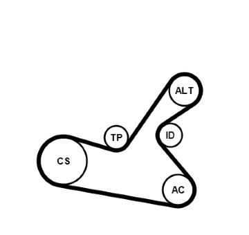 Sada žebrovaných klínových řemenů CONTINENTAL CTAM 6PK1125K1