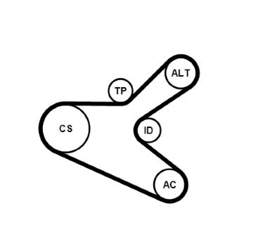 Sada žebrovaných klínových řemenů CONTINENTAL CTAM 6PK1153K2