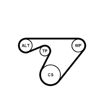 Vodní pumpa + klinový żebrový řemen CONTINENTAL CTAM 6PK1180WP2