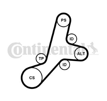 Sada žebrovaných klínových řemenů CONTINENTAL CTAM 6PK1345K1