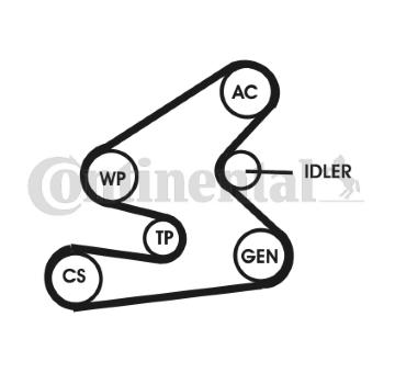 Sada zebrovanych klinovych remenu CONTINENTAL CTAM 6PK1623D1