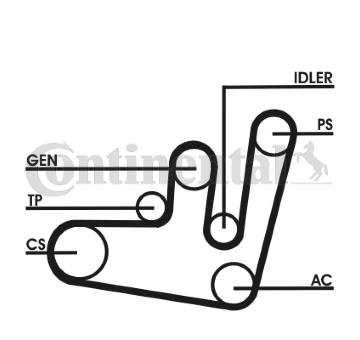 Sada žebrovaných klínových řemenů CONTINENTAL CTAM 6PK1660D2