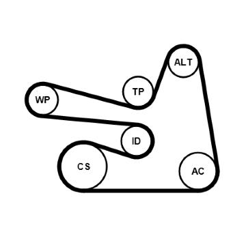 Sada zebrovanych klinovych remenu CONTINENTAL CTAM 6PK1705K3