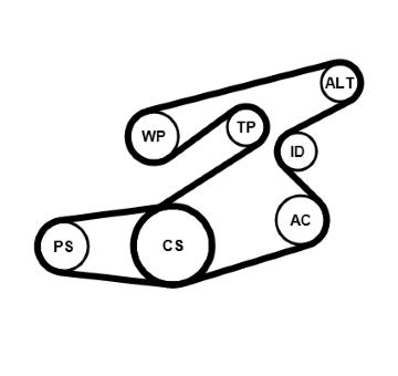 Sada žebrovaných klínových řemenů CONTINENTAL CTAM 6PK1836K1