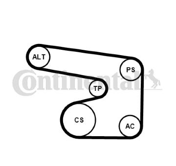Sada žebrovaných klínových řemenů CONTINENTAL CTAM 6PK1900K1