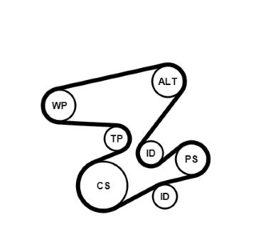 Sada žebrovaných klínových řemenů CONTINENTAL CTAM 6PK2080K1