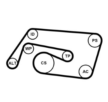 Sada žebrovaných klínových řemenů CONTINENTAL CTAM 6PK2260K2