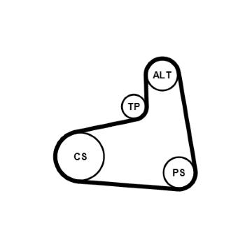 Sada žebrovaných klínových řemenů CONTINENTAL CTAM 6PK906K3
