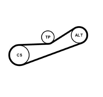 Sada žebrovaných klínových řemenů CONTINENTAL CTAM 6PK948K2