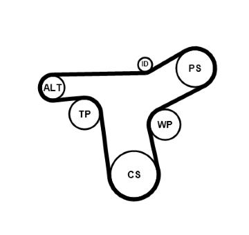 Sada žebrovaných klínových řemenů CONTINENTAL CTAM 7PK1370K1