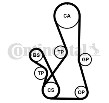 ozubení,sada rozvodového řemene CONTINENTAL CTAM CT1016K2PRO